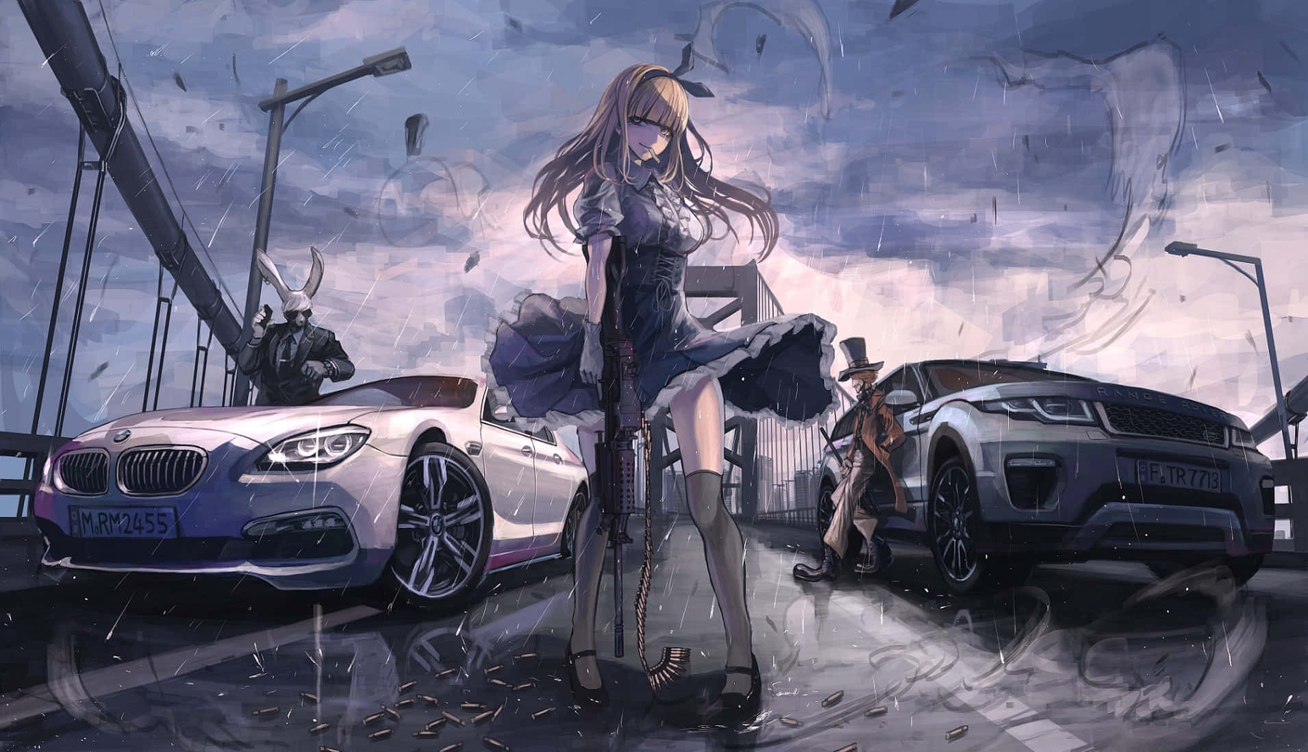 A Girl Is Standing Next To A Car