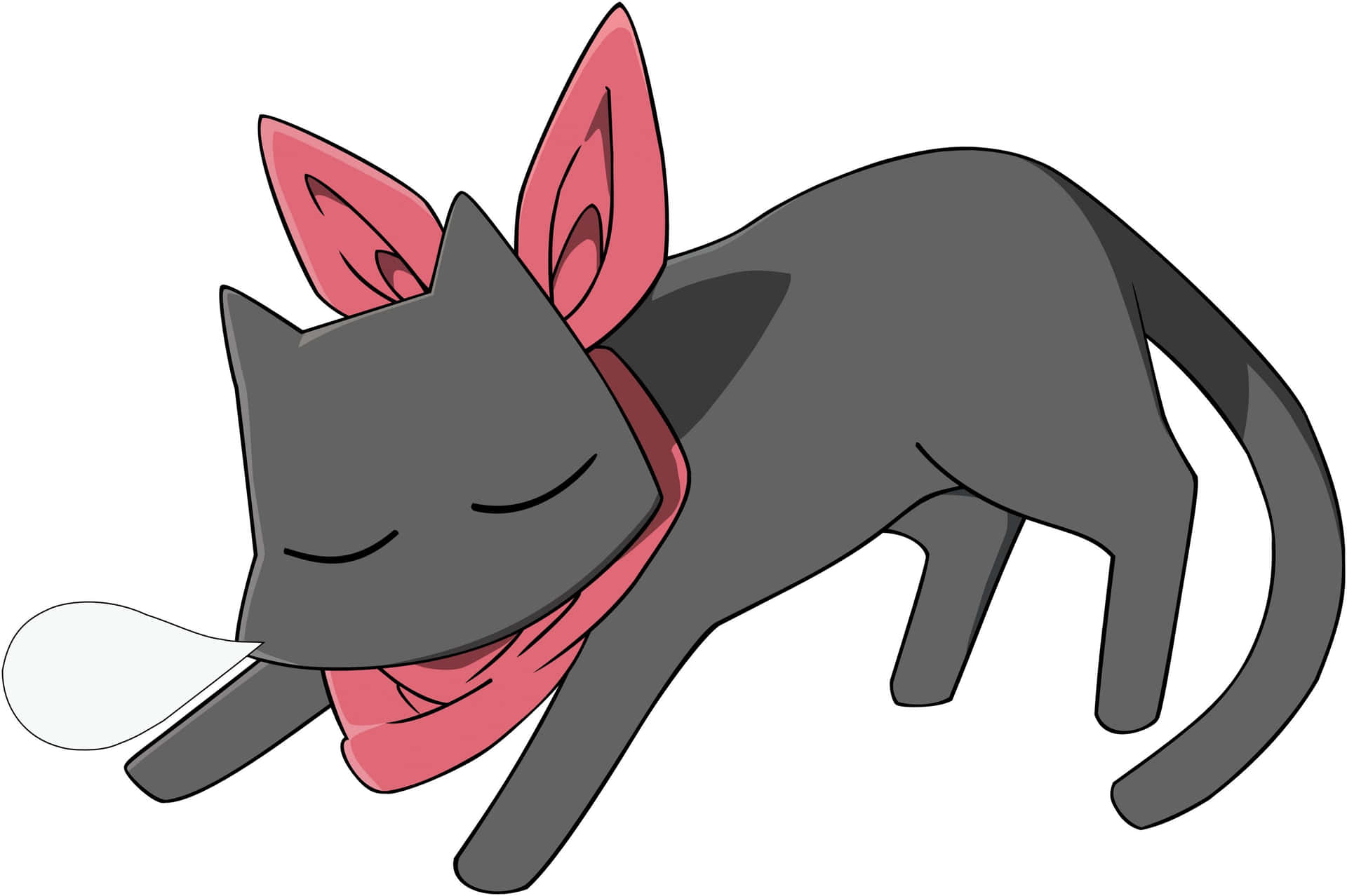 "A cheerful anime cat showing off her cute side in a pink bowtie"