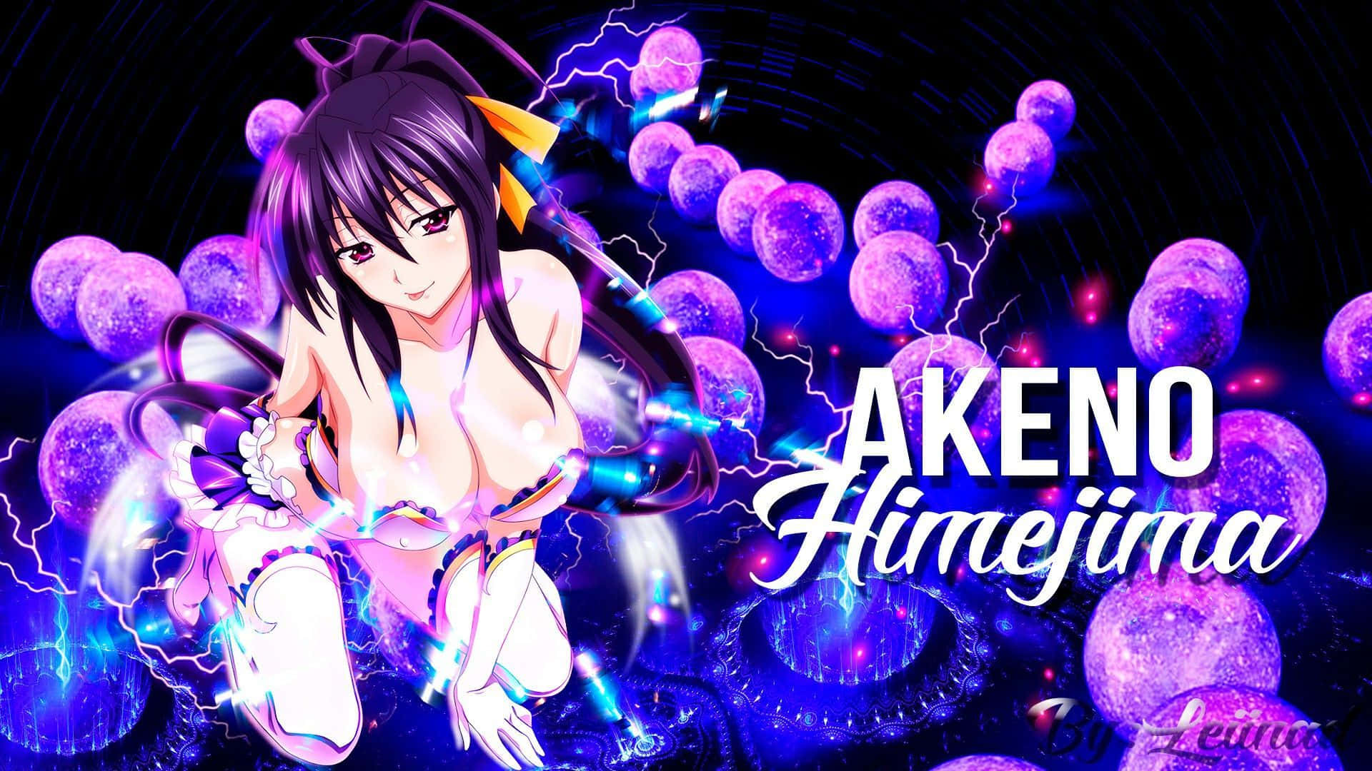 Anime Character Akeno Himejima Unleashing Her Power Wallpaper