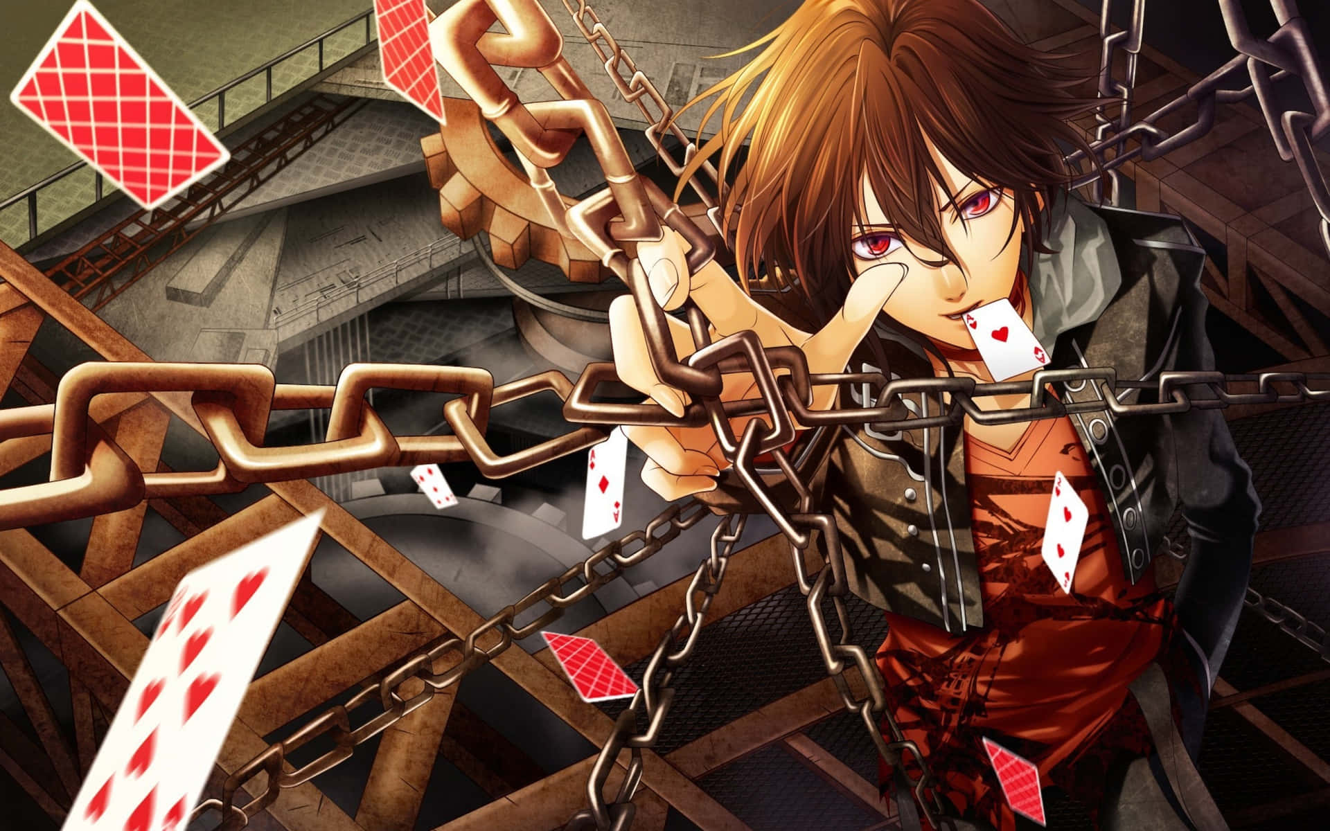 Anime Character Chained Escapeattempt Wallpaper