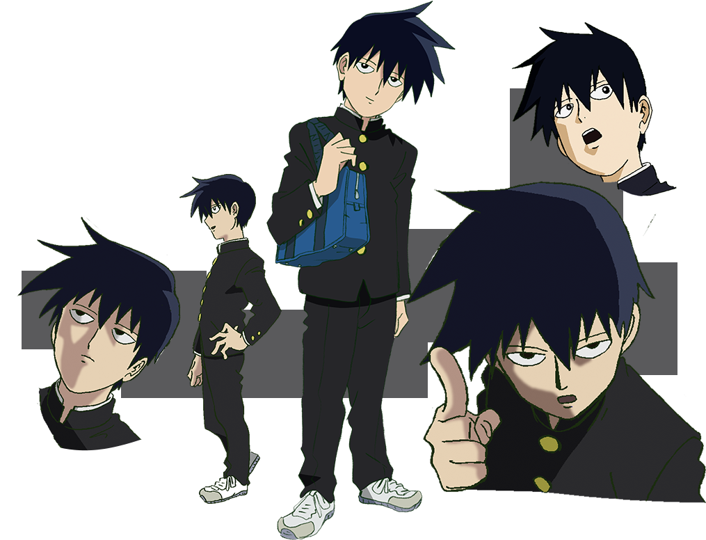 Anime Character Collage Blue Hair PNG