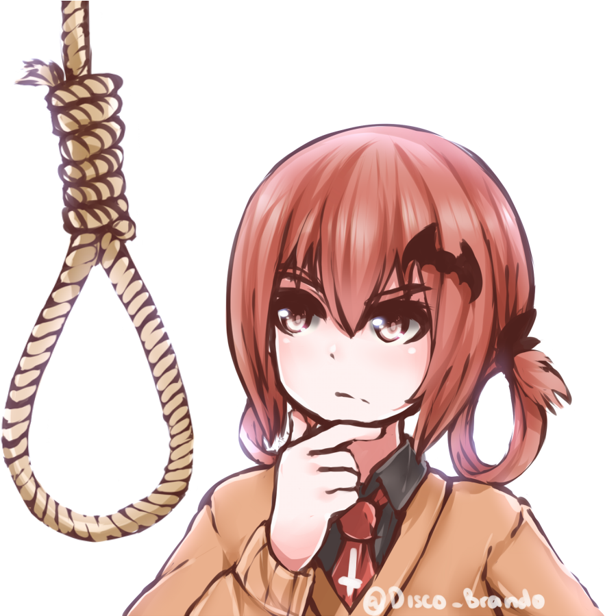 Anime Character Contemplating Noose PNG
