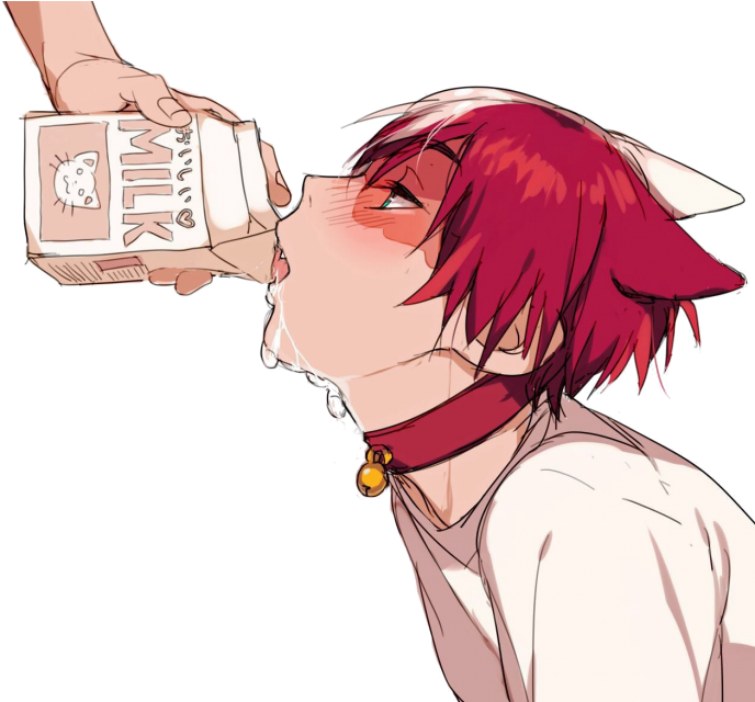 Anime Character Drinking Milk Cartoon PNG