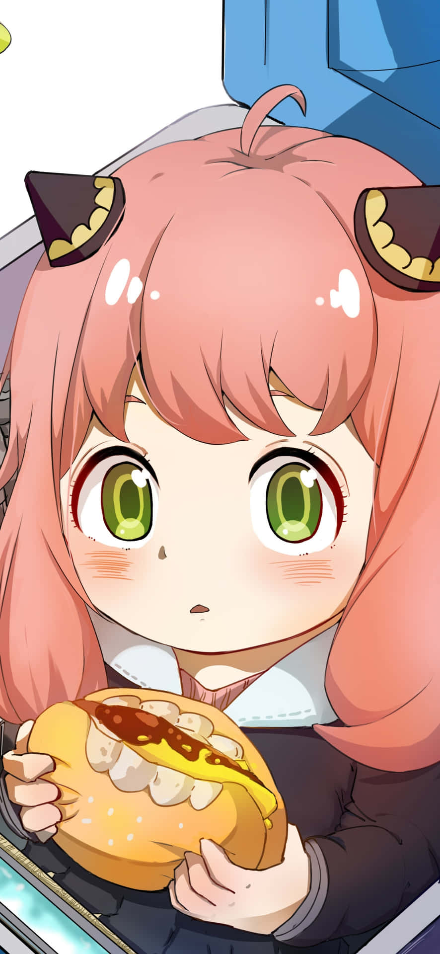 Anime Character Eating Burger Wallpaper
