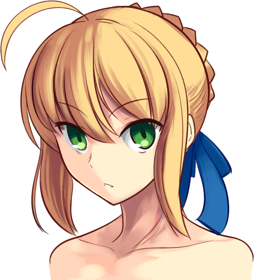 Anime Character Green Eyes Blonde Hair PNG