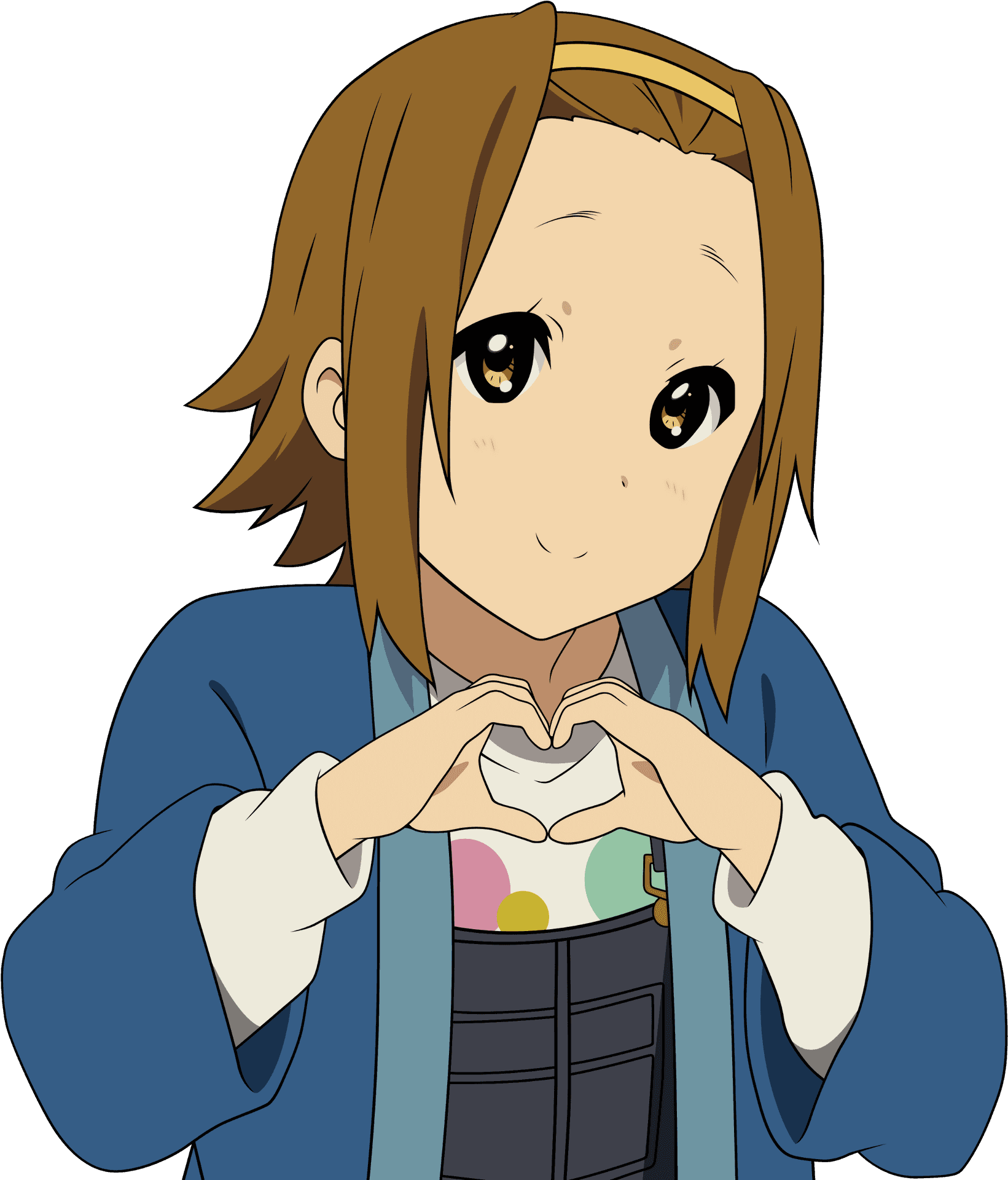 Anime Character Heart Gesture PNG