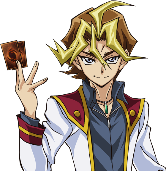 Anime Character Holding Card PNG