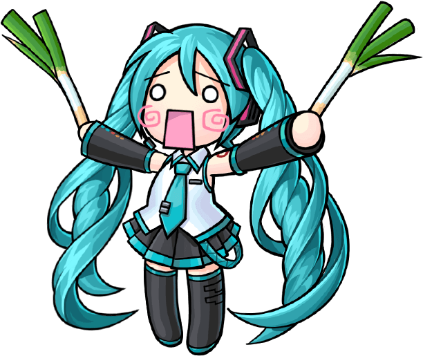 Anime Character Holding Leeks PNG