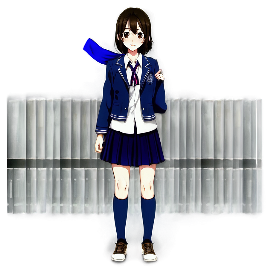 Anime Character In School Uniform Png 06252024 PNG