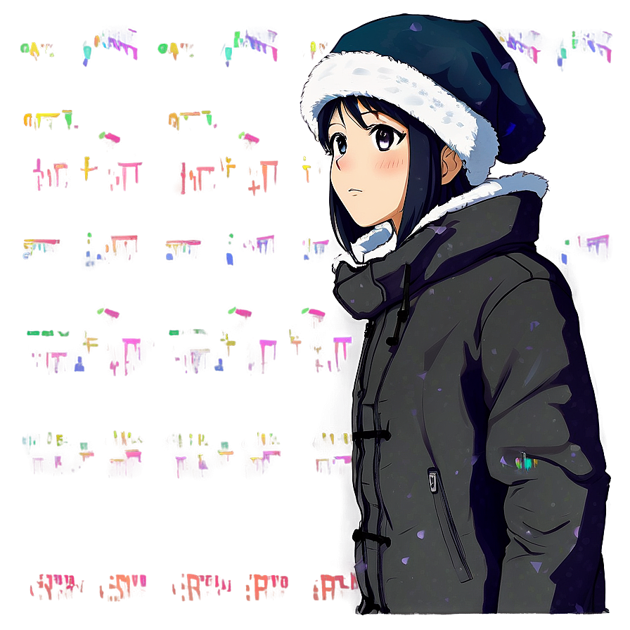 Anime Character In Winter Clothes Png 06252024 PNG