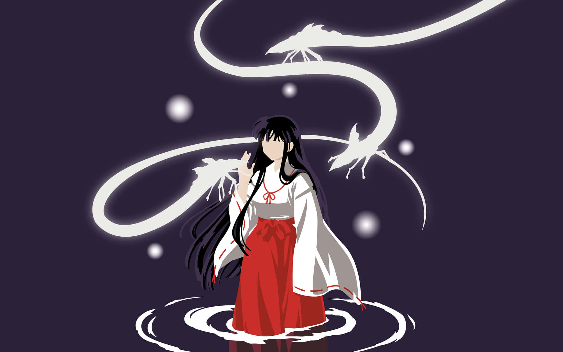 Anime Character Kikyo With Bow Wallpaper