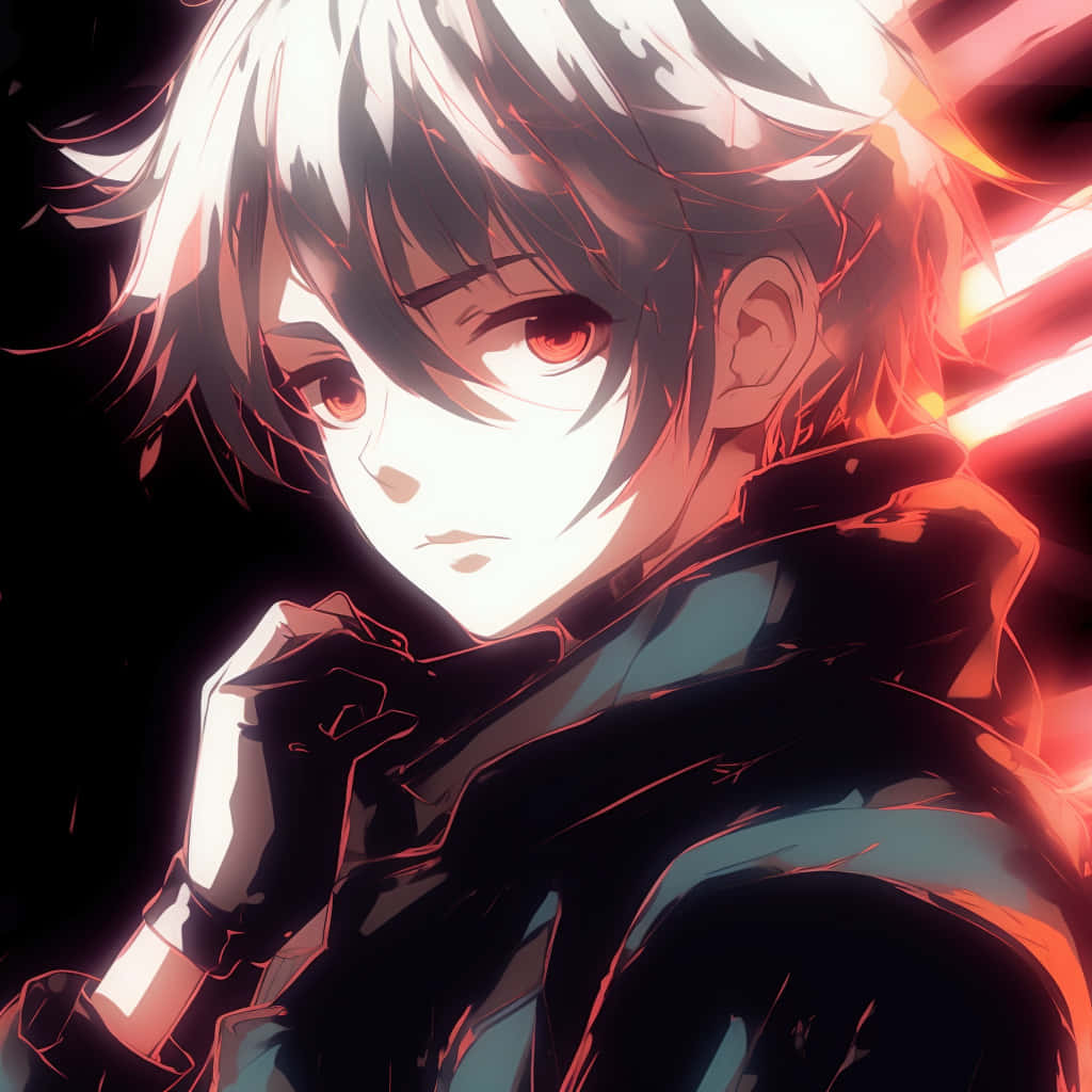 Anime Character Red Glow Portrait Wallpaper