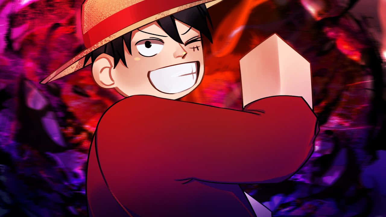 Anime Character Red Shirt Straw Hat Wallpaper