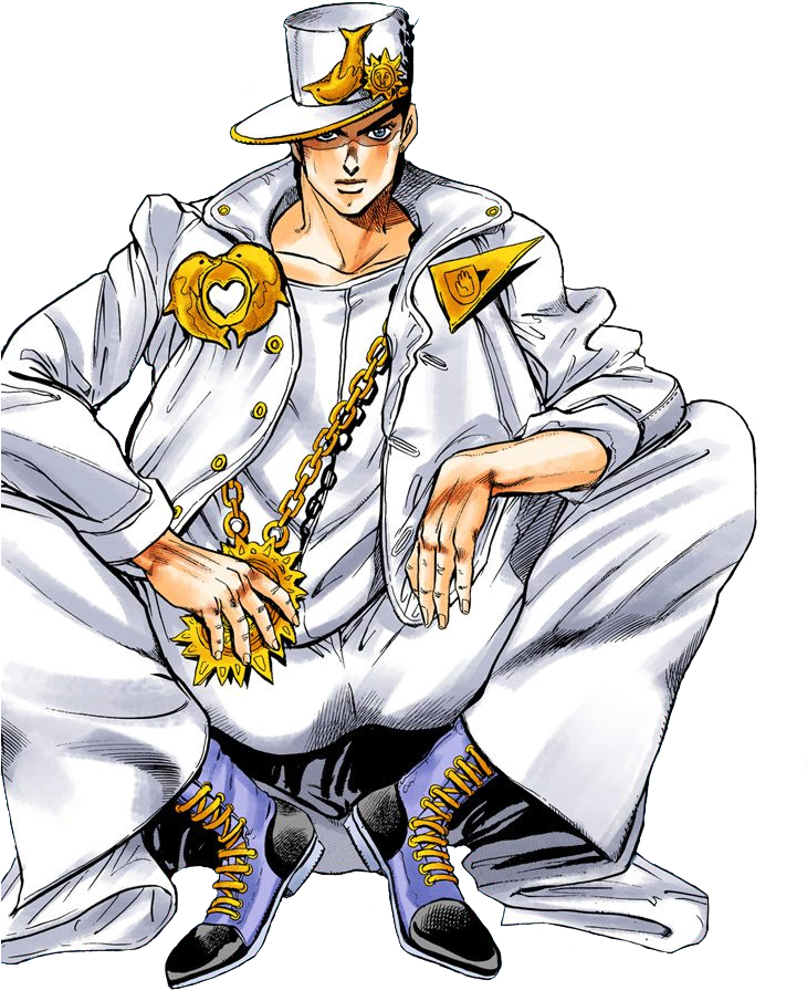 Anime Character White Outfit Gold Chain PNG