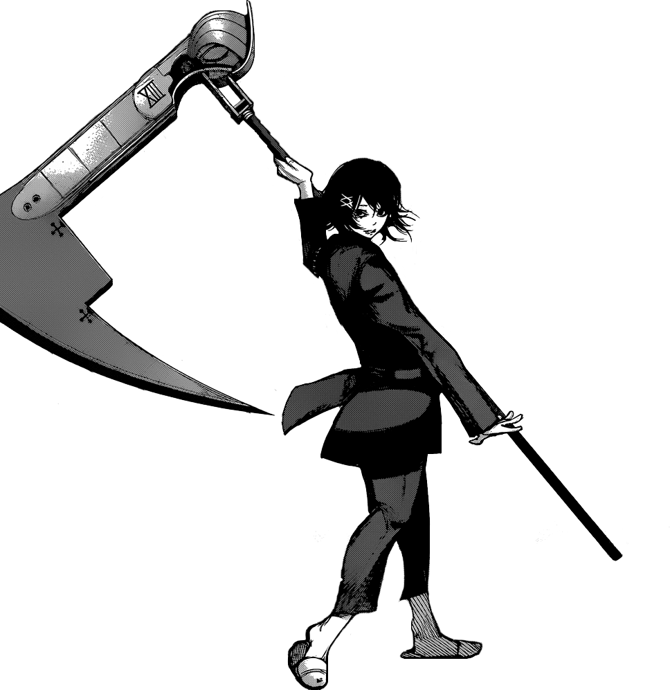 Anime Character Wielding Scythe PNG