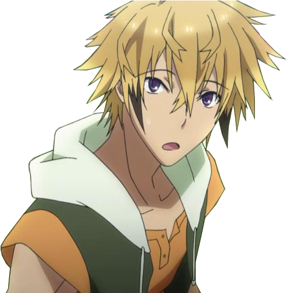 Anime Character With Blond Hair And Green Jacket PNG