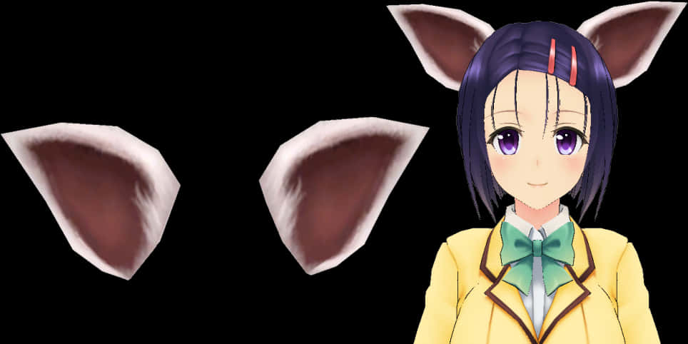 Anime Character With Cat Ears PNG