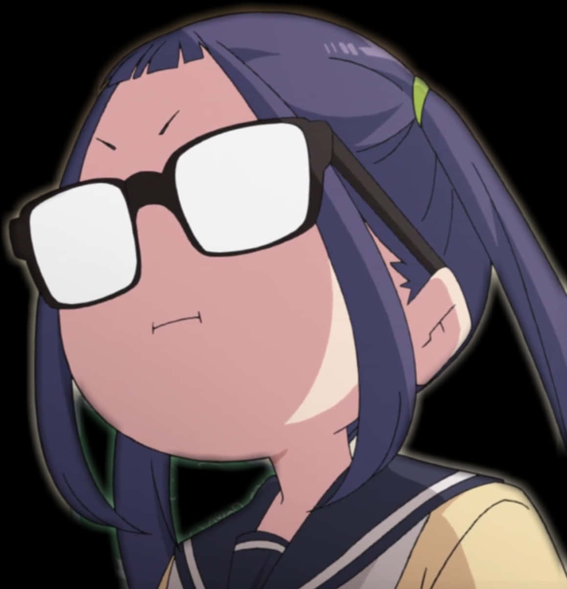 Anime Character With Glasses_ Funny Expression PNG