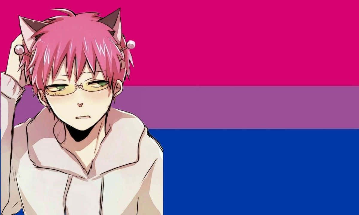 Anime Character With Pride Flag Background.jpg Wallpaper