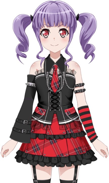 Anime Character With Purple Twin Tailsand Bangs PNG