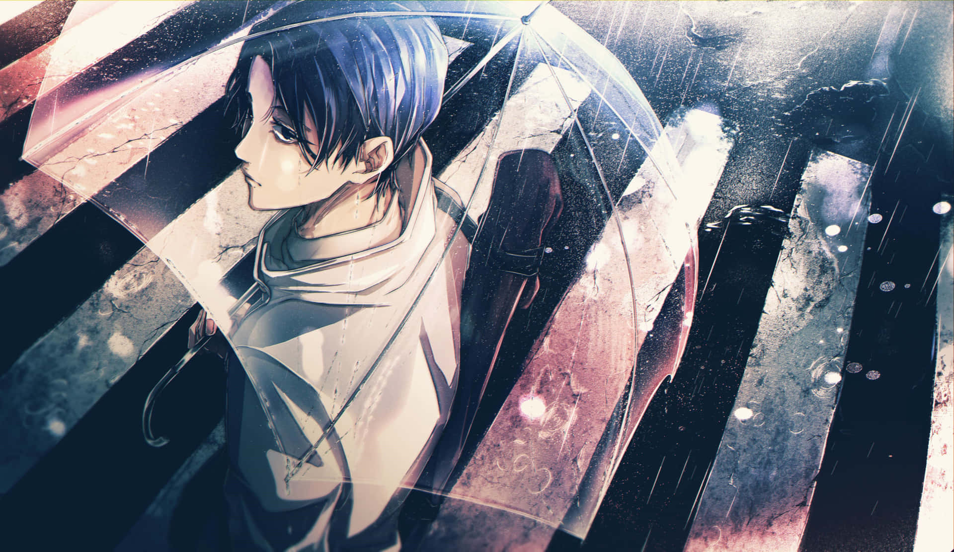 Anime Character With Umbrella Wallpaper