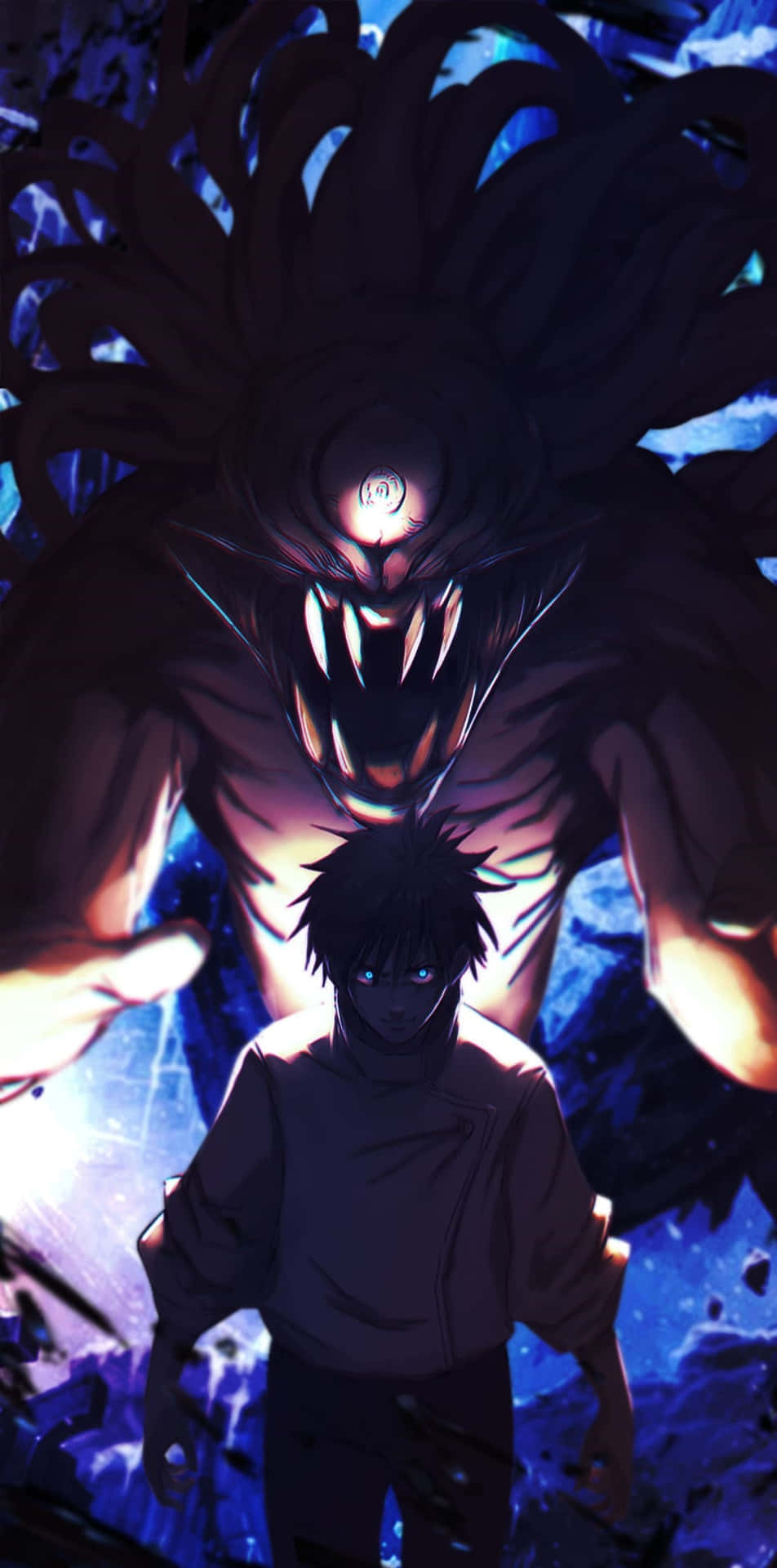 Anime Characterand Beast Shadow Wallpaper
