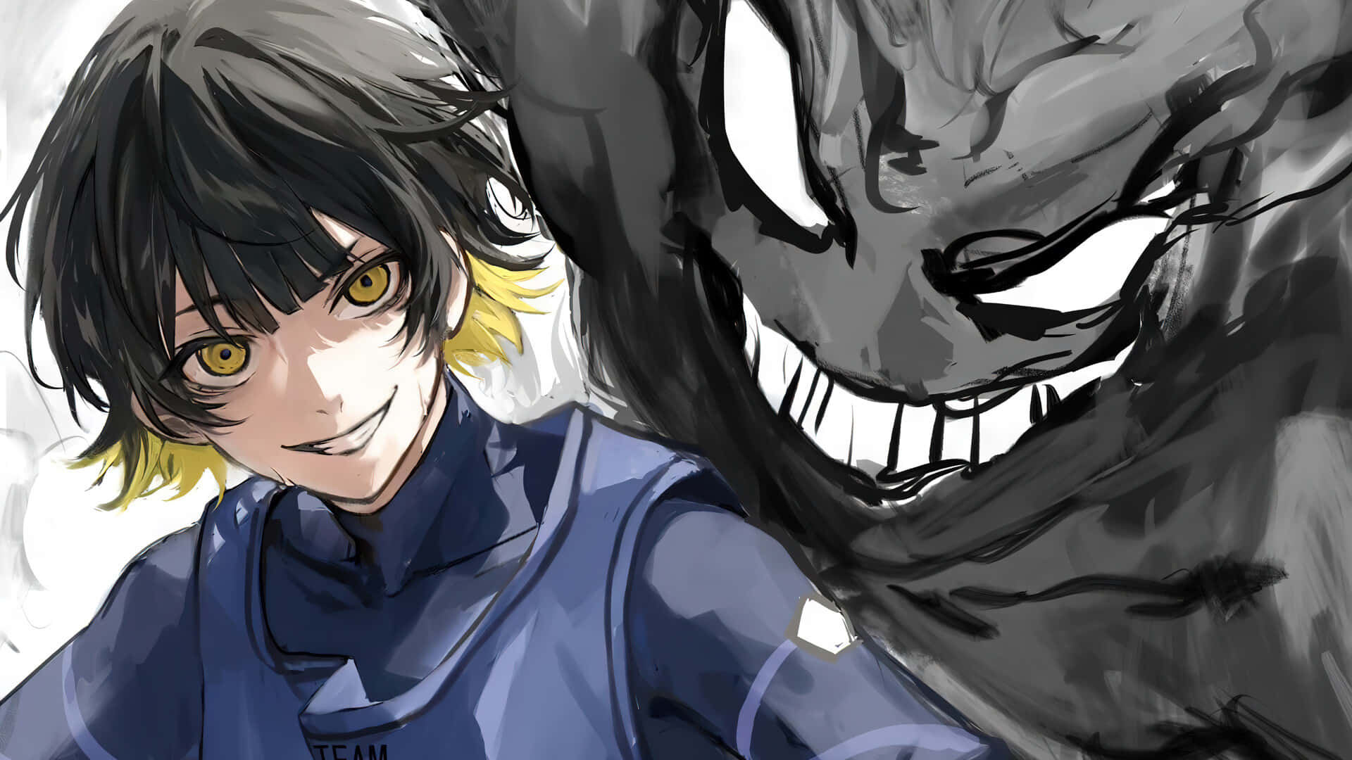 Anime Characterand Monstrous Shadow Wallpaper