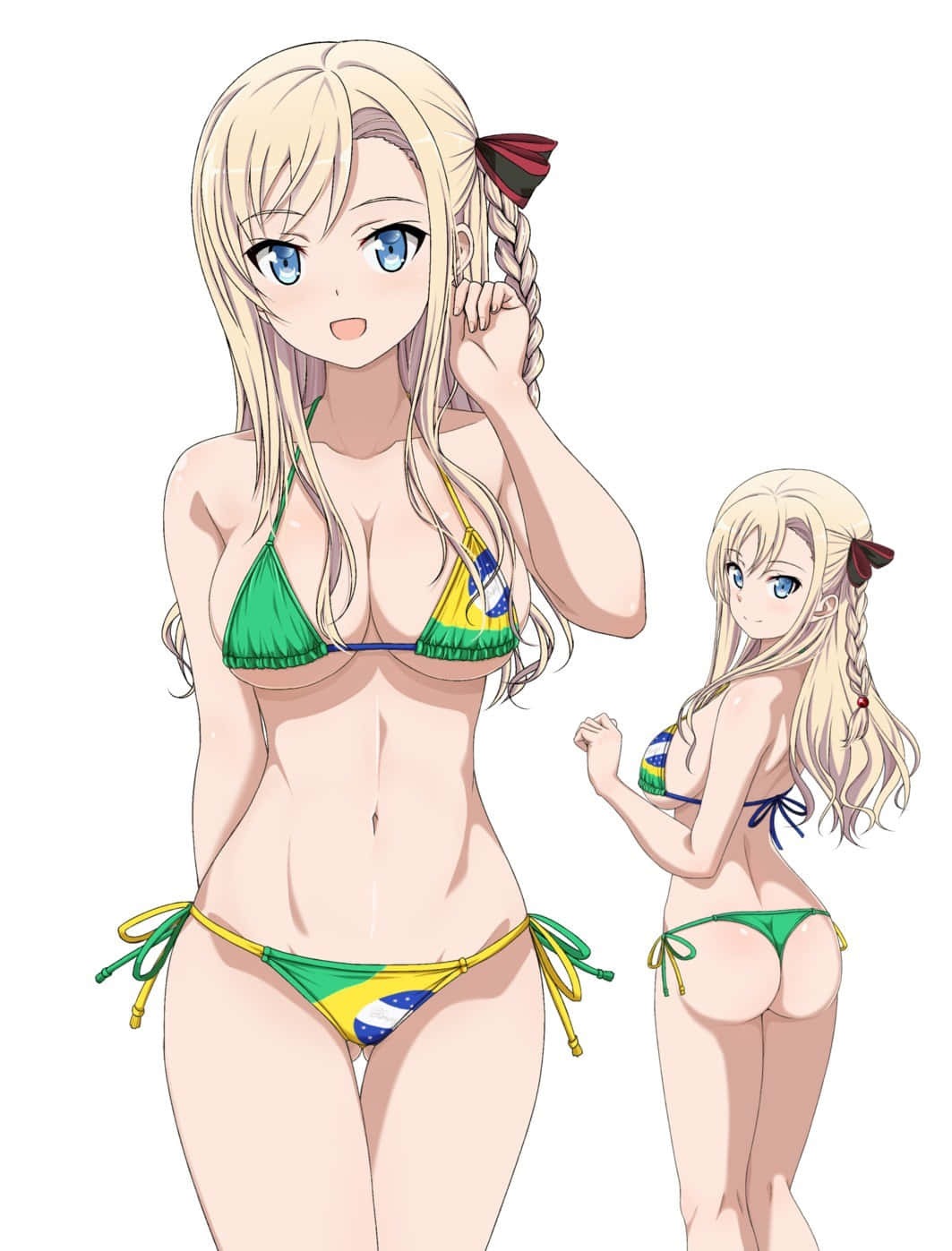 Anime Personage In Braziliaanse Bikini Achtergrond