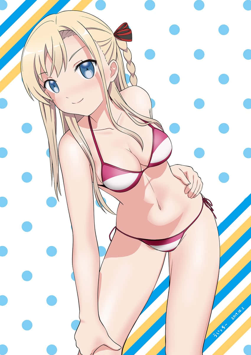 Anime Characterin Pink Bikini Wallpaper