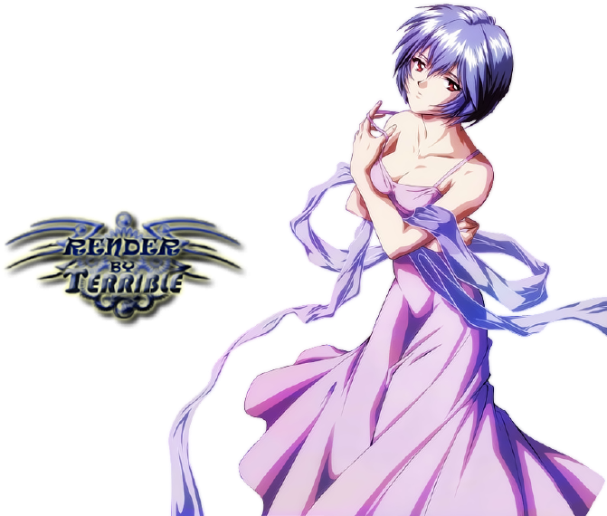 Anime Characterin Purple Dress PNG