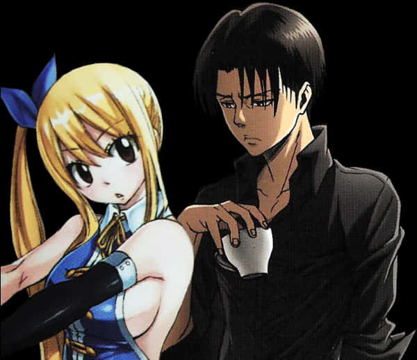Anime Characters Crossover Leviand Blonde Girl PNG
