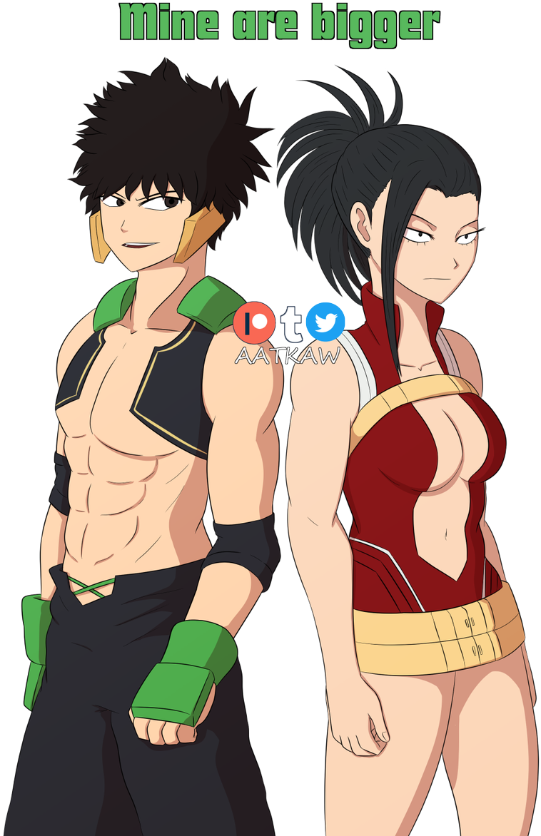 Anime Characters Showing Off Muscles_ Comparison PNG