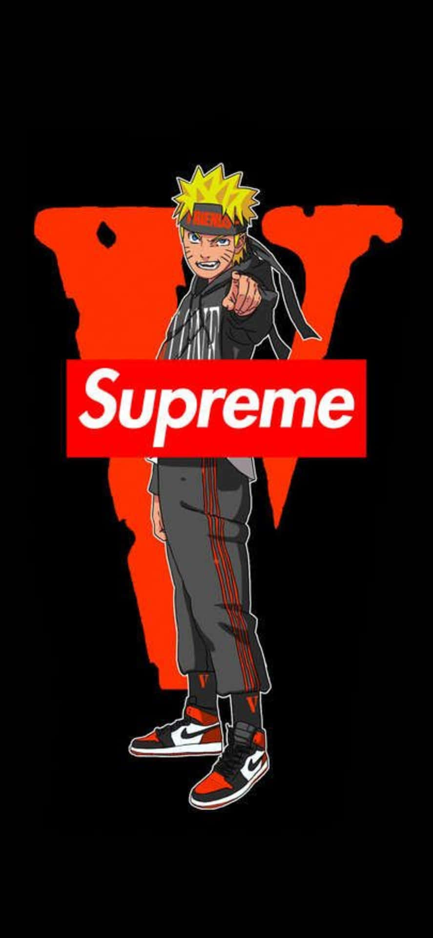 Download Anime characters look fashionable and stylish wearing streetwear  from Supreme. Wallpaper