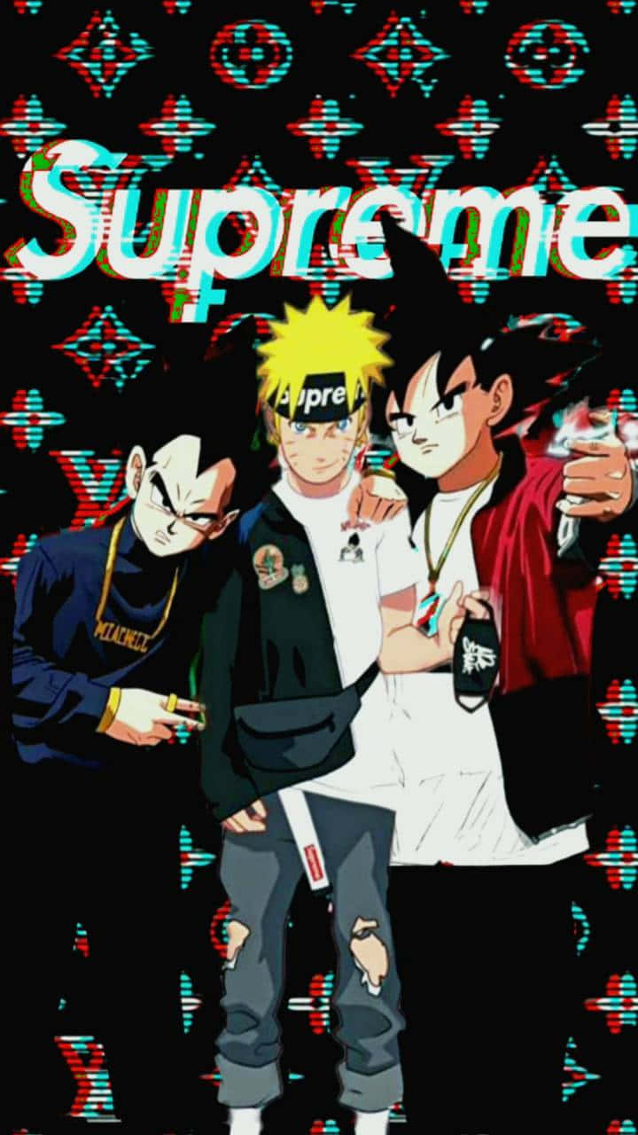 Supreme and Anime Style Collide! Wallpaper
