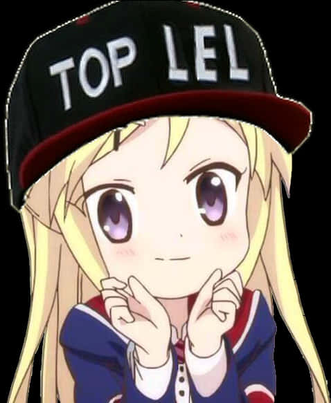 Anime Characterwith Top Lel Hat PNG