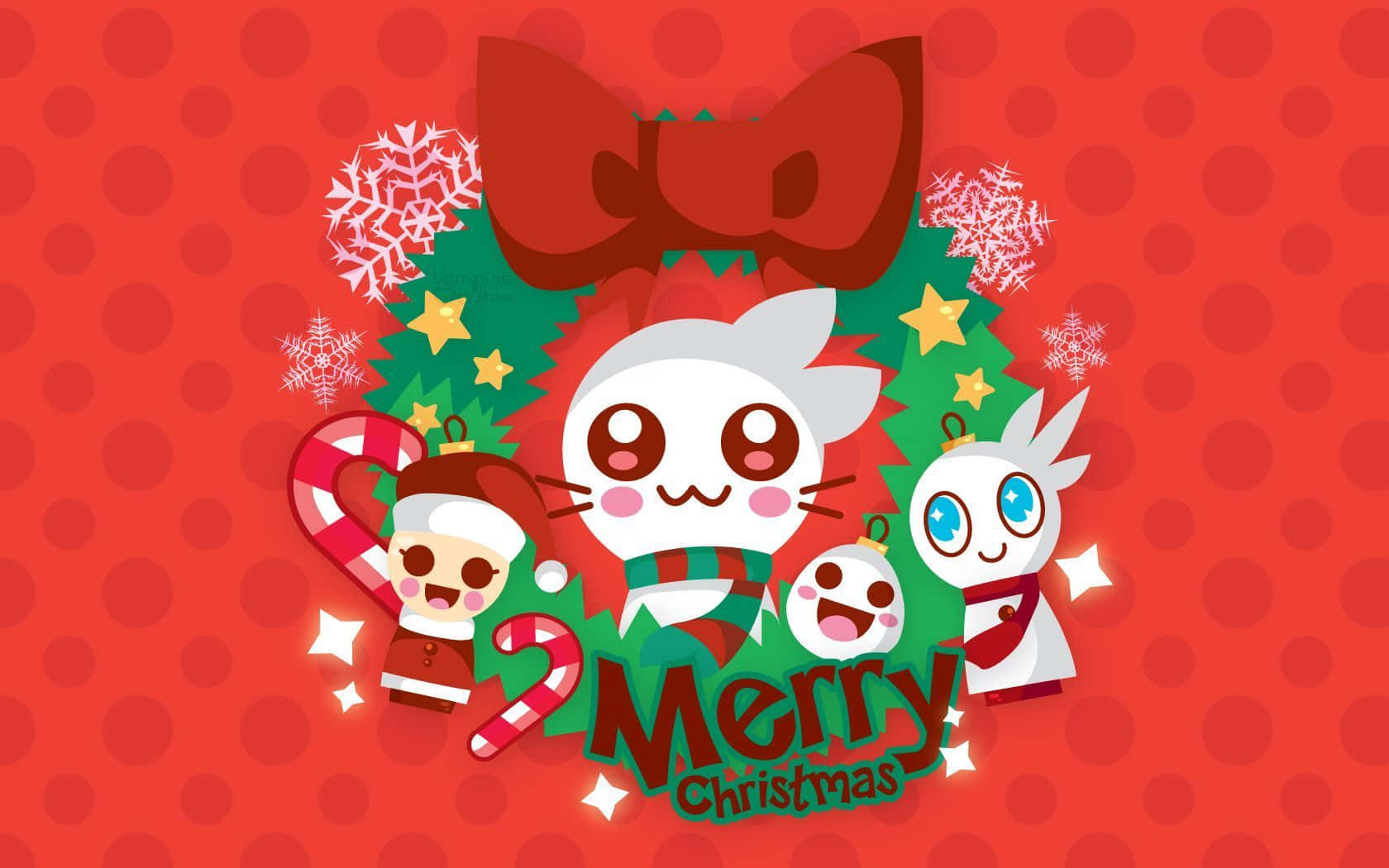 Feel the festive cheer with this lovely Anime Christmas background!