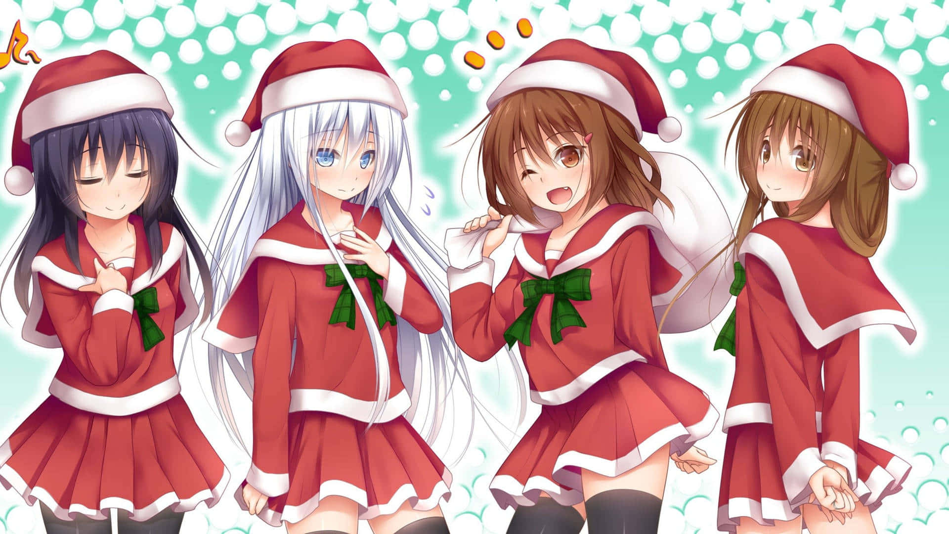 Christmas Tree Gifts Anime Santa Girl 4K Wallpaper iPhone HD Phone #6150h