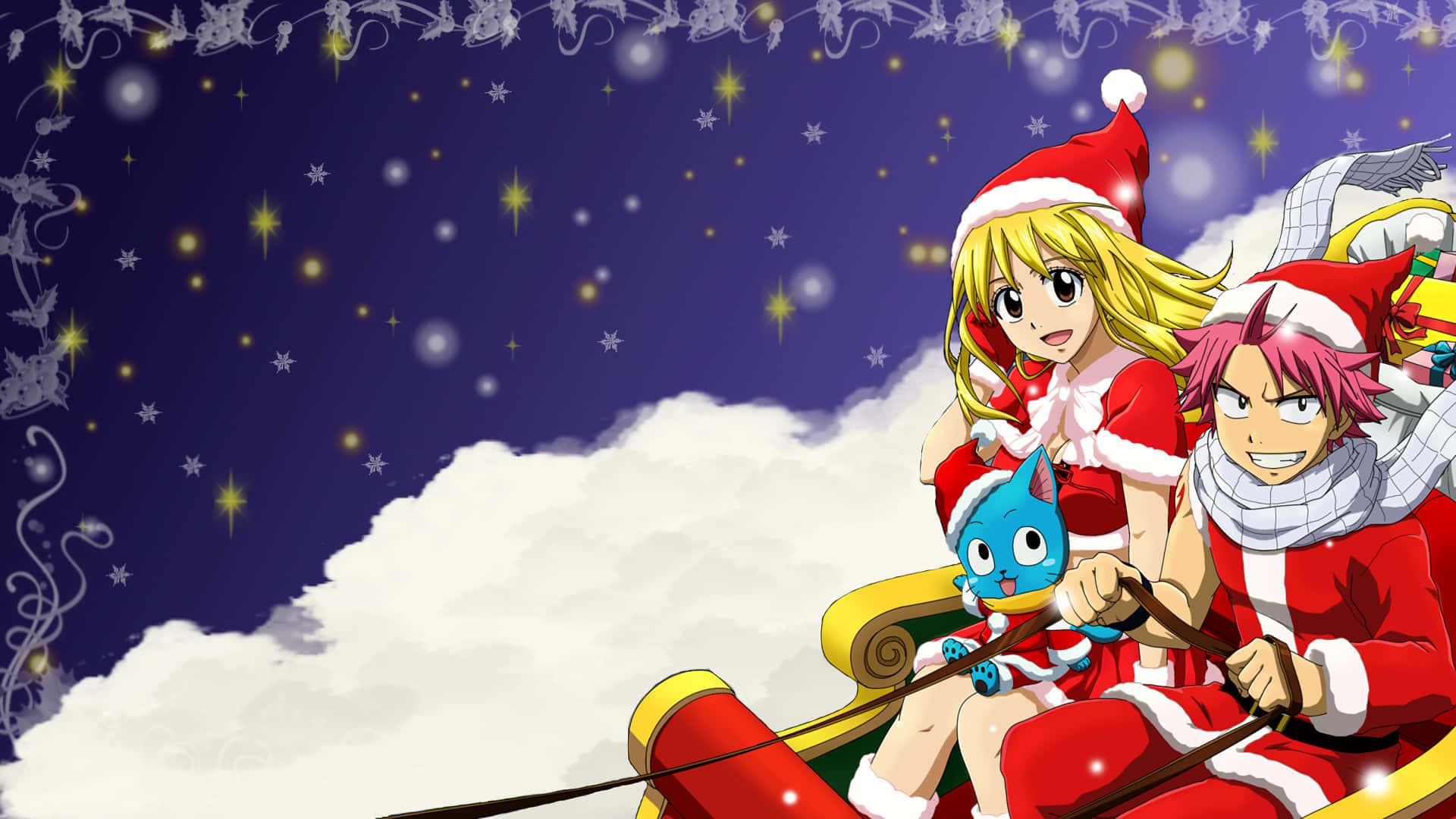 Feiernsie Anime Weihnachten Mit Einem Zauberhaften Winterlichen Nachthimmel!