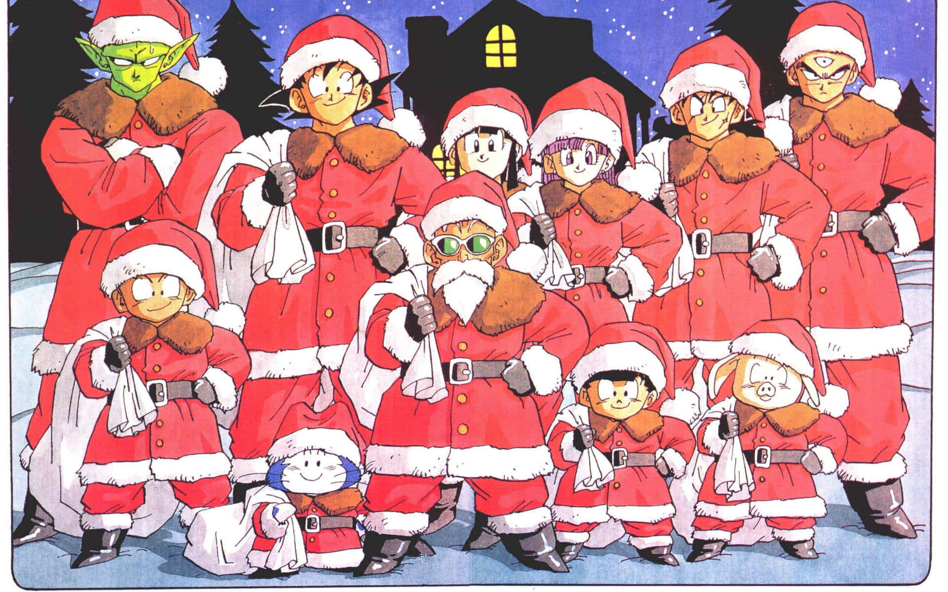 Belebensie Ihre Weihnachtsfeierlichkeiten Mit Einem Hintergrund Im Anime-stil!