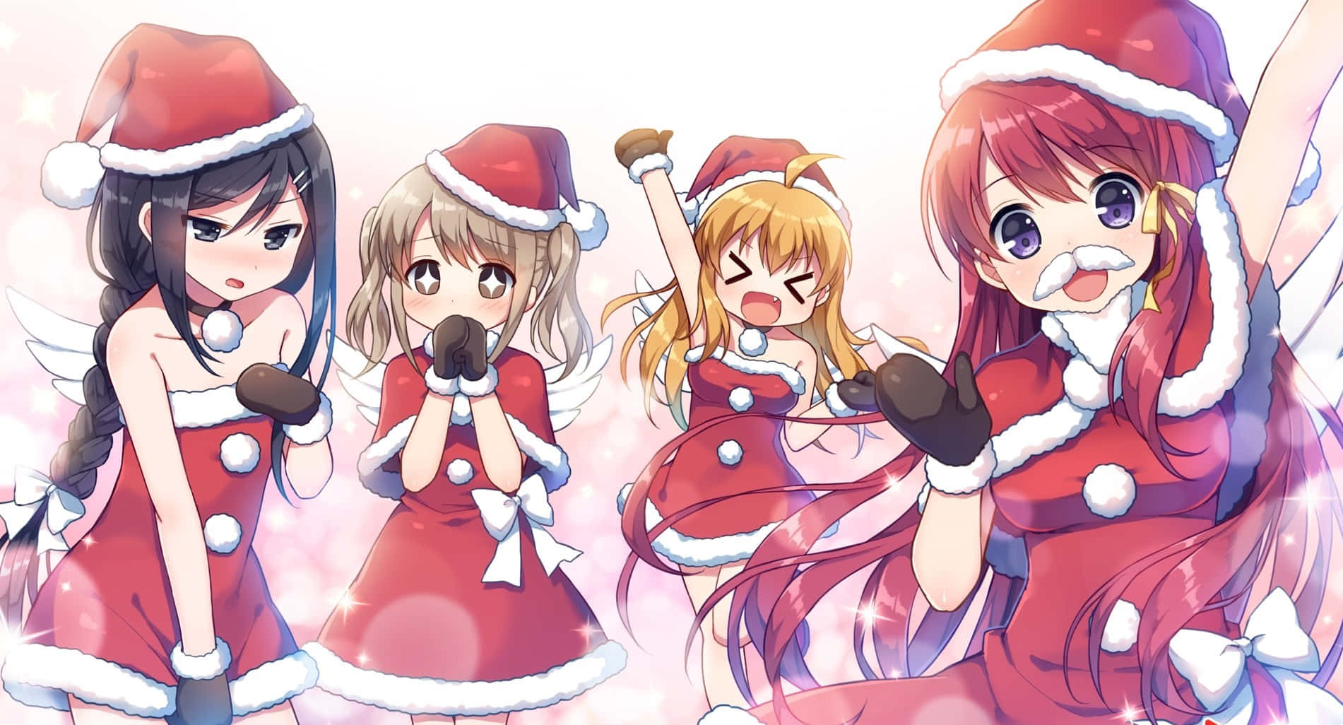 Julenkommer Tidigt Med Denna Anime-stiliga Festliga Bakgrund