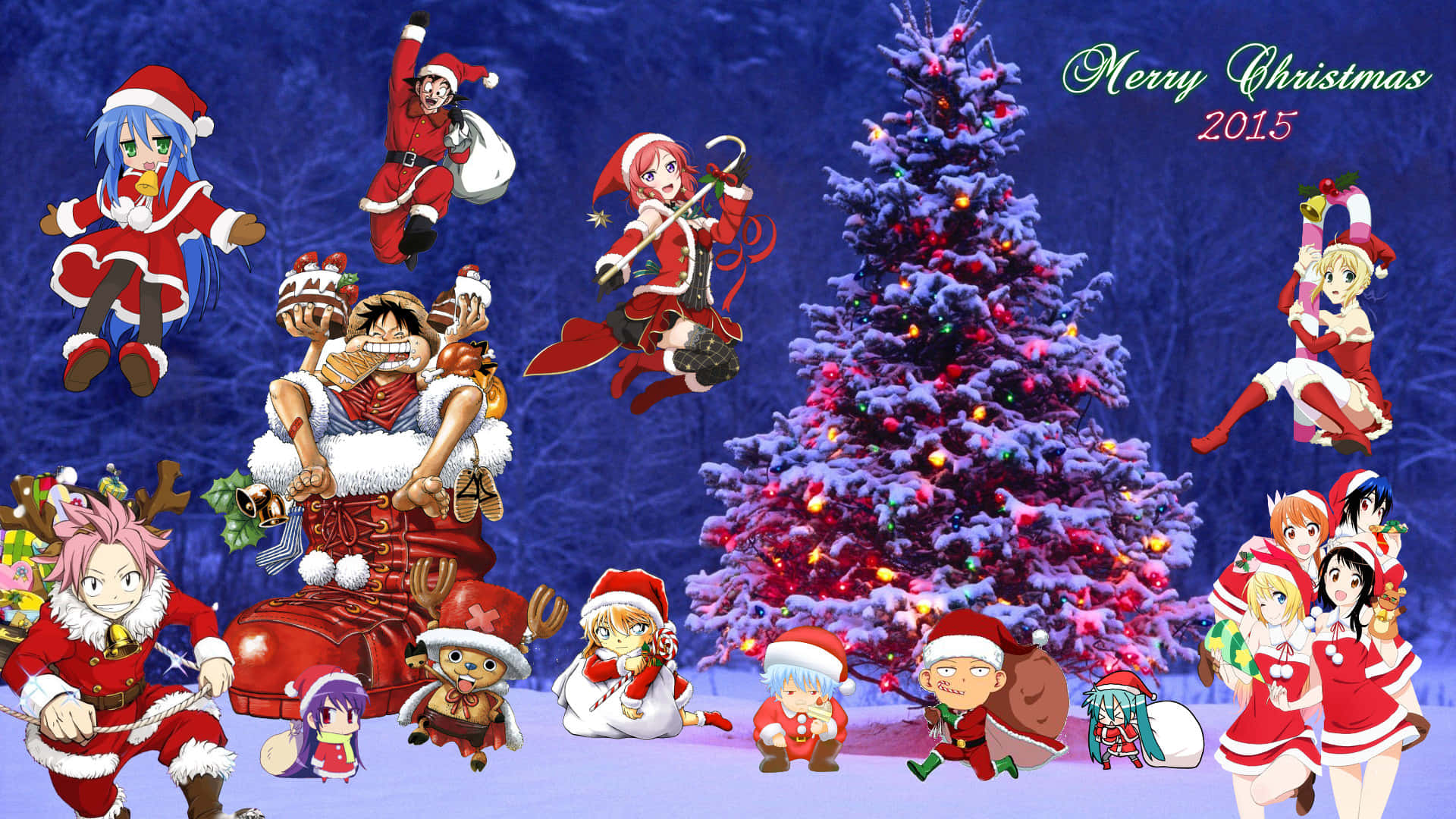 Share the Christmas spirit with these cute Anime characters!