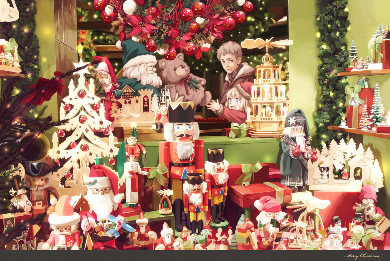 Feiernsie Die Freudige Weihnachtszeit Mit Diesen Fantastischen Anime-weihnachtshintergründen.