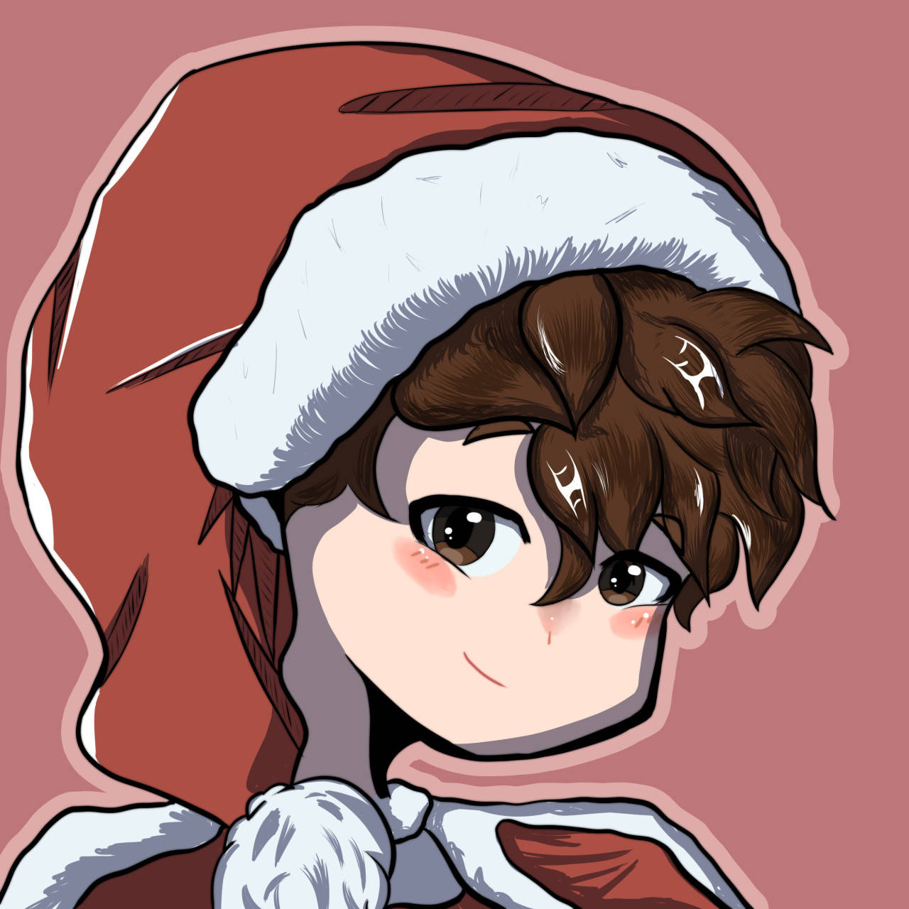 Anime Christmas PFP Smiling Wallpaper