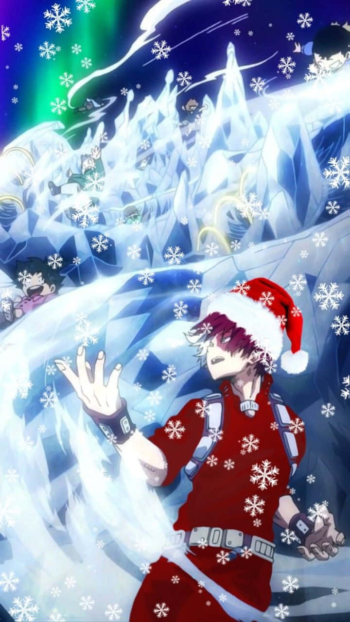 Anime Santa and Mrs Claus with sledge