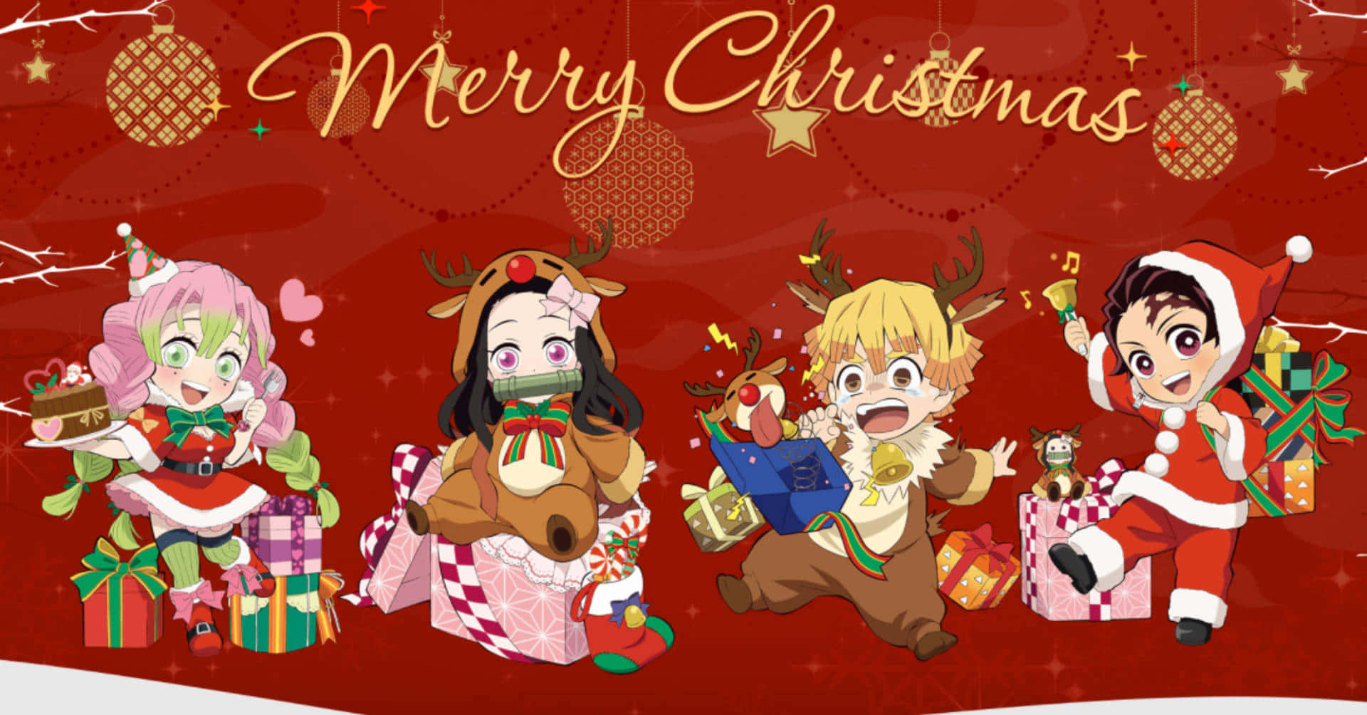 Frohefeiertage! Genießen Sie Die Anime-weihnachtszeit Mit Ihren Lieblingscharakteren!