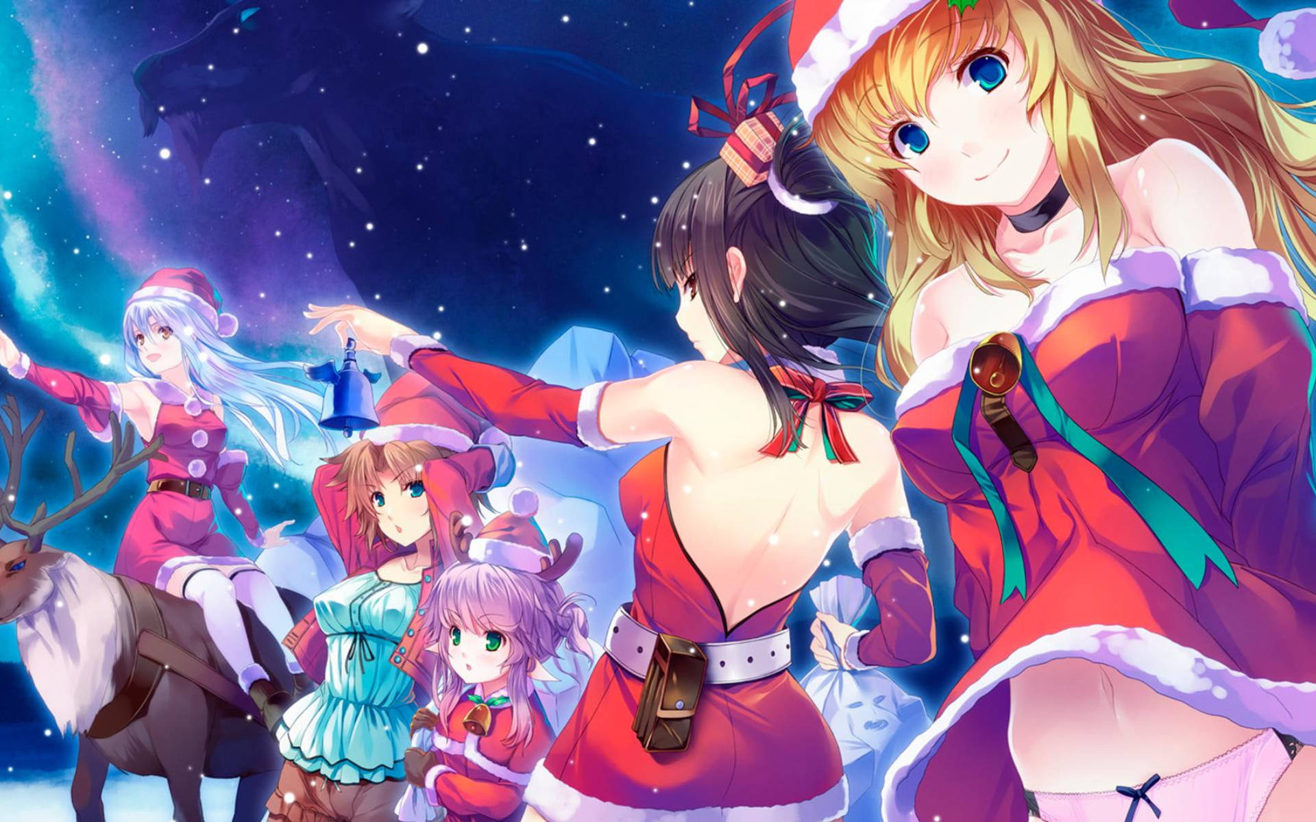Anime Christmas Santa Manga Girl Wallpaper