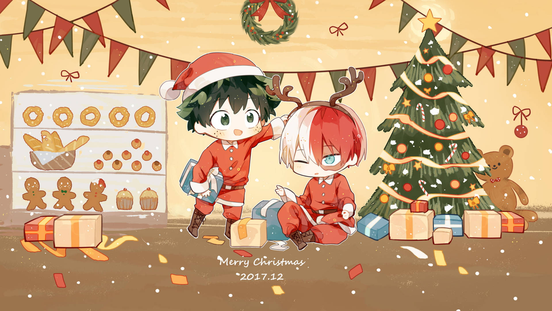 Anime Christmas Todoroki And Midoriya Wallpaper