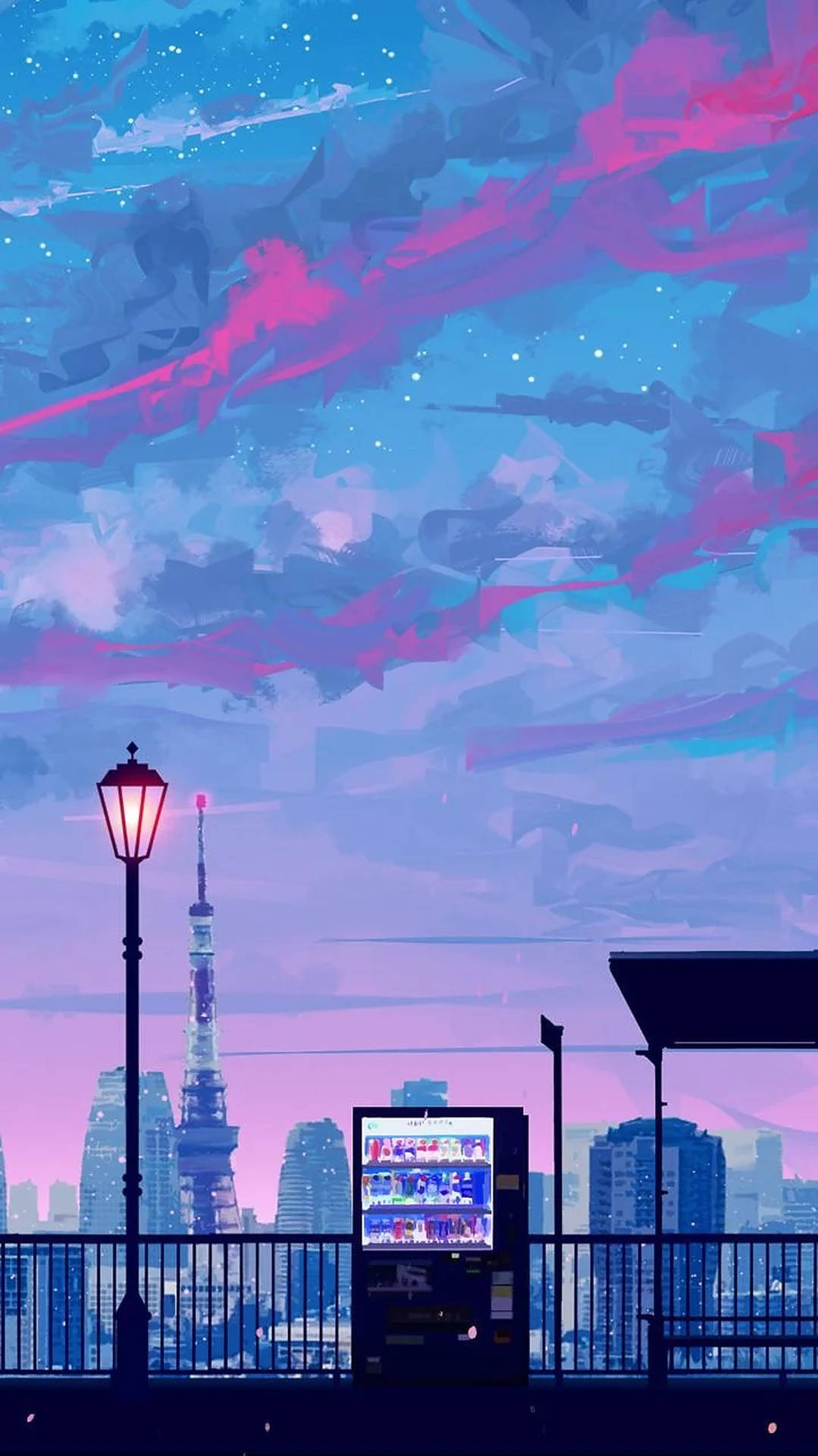 Anime City Iphone Aesthetic Background