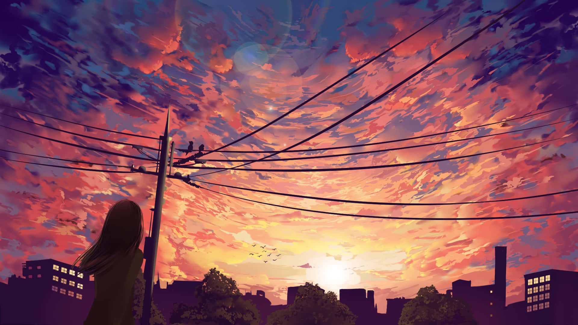 Einelebhafte Stadtlandschaft Voller Anime-charaktere.