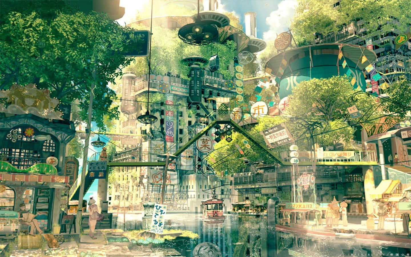 Immagineampio Skyline Cittadino Di Una Città Anime.